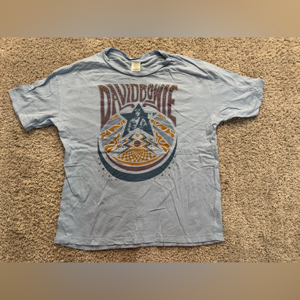 American Eagle Outfitters oversized Light Blue Graphic Tee